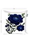 Navy Blue Floral Patterned Punch Look 3D Digital Printed Throw Pillow Covers Set of 2 - 3