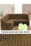 Bürümcük 7-Seater Corner Sofa, Sofa Cover, Armchair Cover, Elastic, with Skirt, L Corner 550 cm