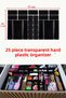 Glossy Black (Piano Black) 25 Piece Makeup Jewelry Clasp Organizer Hard Plastic Organizer - 2