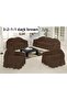 Bürümcük Cotton (3 2 1 1) Sofa Sofa Cover Set with Skirt (Dark Brown Color)