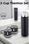Stainless Steel 3-Piece Thermos Set Vacuum and 8 Hours Heat Preservation - 2