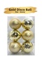 8 cm – Gold Matte Shiny Christmas Ball Ornament Disco Ball 6 Pieces Decorative Tree and Party Ornament - 4