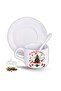 New Year's Gift Happy New Year Printed Set of 2-Piece Porcelain Tea Coffee Cup Set - 2