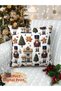 1 Pcs Kirlent Kilifi 43X43 cm Double-Sided Digital Printing New Year's New Year Christmas New Year Christmas