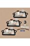 3 Pieces Coffee Presentation Tray with Mesh Pattern Rectangular Black