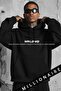 Men's Black 13 Worlwide 3-Thread Fleece Hooded Kangaroo Pocket Oversized Loose Hoodie Sweatshirt - 2