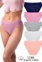 Women's 100% Cotton 5-Piece Ribbed Waist Bikini Panties Indigo, Dusty Rose, Grey, Kitten, White Bk2-a5 - 4