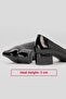 Women's Black Braided Genuine Leather Heeled Shoes, Size 35-41 - 5