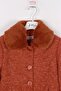 Girl's Wool Collar Plush Detailed Coat - 3