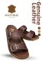 Genuine Leather Men's Slippers Natural Leather Slippers t Brown - 5