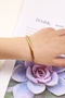 Gold Handcuff Design Steel Women's Bracelet Ev08Sr - 2