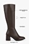 Women's Kiella Brown Leather Heeled Boots - 4