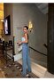 Women's High-Waisted Palazzo Stretch Fabric Stretchy Jeans Pants - 3
