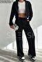 Soft Textured Premium Modal Fabric Set with Bottom Layer, Palazzo Top, Zippered Crop Sweatshirt Hoodie - 3