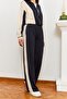 Women's Navy Blue Ecru Piping Detailed Top and Bottom Set 2382 60581001 - 2