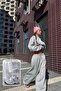 أسود/رمادي قابل للتعديل الساق الإسبانية الفضفاضة بالإضافة إلى حجم Sweatpants فضفاضة تناسب مرونة