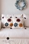 New Year's Winter Series Punch Ponch Embroidered Throw Pillow Cover 1 Piece 43X43Cm - 4
