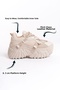 Cream-Colored, Lace-Up, High-Top Casual Women's Sneakers - 2