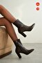 Women's Bitter Brown Daily Stretch Detailed Zippered Boots - 3