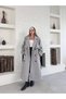 Buttoned Oversize Coat with Cashmere Shoulder Detail and Belt - 3