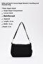 Black U16 Daily Sports Canvas Fabric Baguette Women's Hand and Shoulder Bag U:23 E:16 W:7 - 3