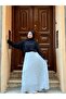 Lined Wrinkled Chiffon Skirt with Hemline - 7