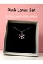 Boxed Set with Special Bag - Steel Pink Lotus Flower Necklace - Gift for Your Girlfriend, Friend or Wife - 6