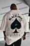 Men's White Black Jack Oversize Fit Loose Wide Fit Loose Cut T-Shirt