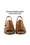 Saules Tan Genuine Calfskin Cutout Detailed Rubber Band Thick Heeled Sandals - 5