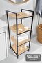 4-Tier Wooden Bathroom Shelf - Bathroom Organizer Towel Holder Organizer Multi-Purpose Cabinet Bathroom Cabinet - 4