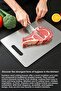 1 Piece Stainless Steel Cutting Board - Antibacterial Surface Hygienic Chopping Cutting Board 34X20 cm - 4