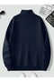 Unprinted Half Zippered High Collar Sweater - 2