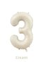 Cream Color 3 Number Giant Foil Balloon 76 cm Birthday Party Decoration