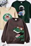 Dinosaur and Tiger Printed 3-Pack Unisex Green-Beige-Brown Children's Sweatshirt