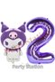 Sanrio Purple Kuromi Concept Foil Balloon and 2-Year-Old Purple Foil Number Balloon Set