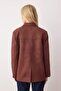 Kahverengi*001 Rahat Kalıp Dokuma Süet Blazer Ceket TWOAW26BC00001 - 4