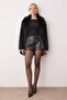 Black Faux Leather Extra Mini Shorts Tpraw26Sr00004 - 2