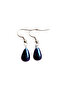 Navy Blue Star Natural Stone Drop Model Women's Hook Earrings - Silver Color Navy Blue Earrings - 2