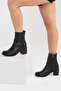 100% Genuine Leather Black Women's Boots - 8
