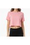 Women's Fitness Crew Neck Basic Short Sleeve Crop T-Shirt - Pink