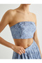 Crop Strapless Bustier Floral Scalloped Slim Fit - 5