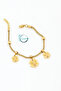 Steel Gold Color Straw Chain Model Dangle Clover Figure Women's Bracelet - 3