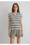 Striped Polo T-Shirt Loose Fit / Loose Relaxed Cut 1612610-85454 - 4