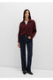 Polo Neck Claret Red Sweater Loose Fit / Loose Relaxed Cut 1710588-70434 - 2