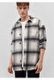 Checkered Beige Shirt Oversize / Wide Cut 0211309 -88674