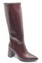 Feles Pointed Toe Zipperless Women's Boots Bordo