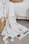 Lavi Pompom Ecru Sofa Cover 115 x 200 cm Sofa, Divan, Armchair Cover, Shawl with Tassels - 5