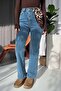 High Waist Leopard Shawl Detailed Jean - 3