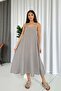 Thin Strap V-Neck Long Dress - Gray - 4