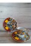 Handmade Porcelain Canga - Double Patterned Turkish Coffee Set for 6 People - 2